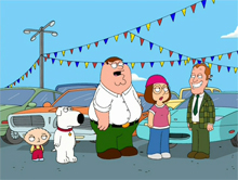 Стьюи, Брайан, Питер и Мег встречают продавца машин