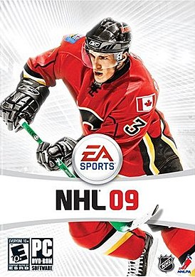 Официальная обложка NHL 09 с Дионом Фанёфом