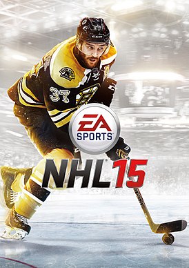 Патрис Бержерон на обложке игры NHL 15