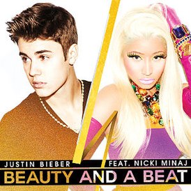 Обложка сингла Джастина Бибера при участии Ники Минаж «Beauty and a Beat» (2012)