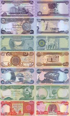 伊拉克在2003年開始使用的紙幣系列。