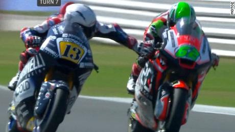 moto rider romano fenati pulls rivals brake spt intl orig lon_00000513