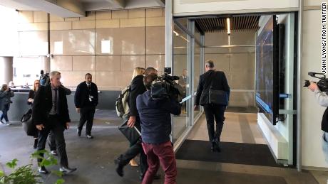 Police arrive at the offices of the Australian Broadcasting Corporation in Sydney. 