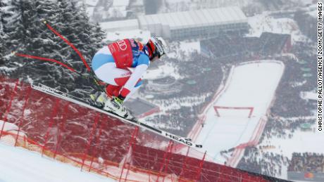 KITZBUEHEL, AUSTRIA - JANUARY 25 : Beat Feuz of Switzerland competes during the Audi FIS Alpine Ski World Cup Men&#39;s Downhill on January 25, 2019 in Kitzbuehel Austria. (Photo by Christophe Pallot/Agence Zoom/Getty Images)