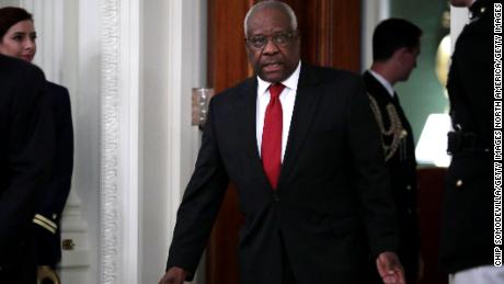 WASHINGTON, DC - OCTOBER 08: U.S. Supreme Court Associate Justice Clarence Thomas arrives for the ceremonial swearing in of Associate Justice Brett Kavanaugh in the East Room of the White House October 08, 2018 in Washington, DC. Kavanaugh was confirmed in the Senate 50-48 after a contentious process that included several women accusing Kavanaugh of sexual assault. Kavanaugh has denied the allegations. (Photo by Chip Somodevilla/Getty Images)