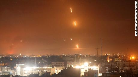 Rockets are launched towards Israel from Rafah, in southern Gaza.