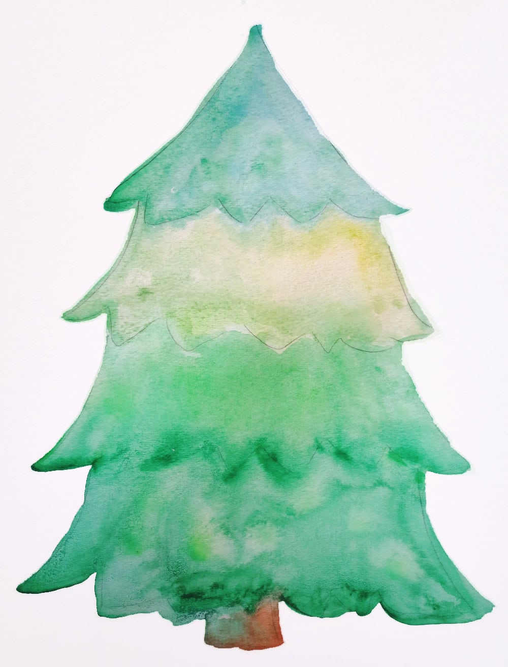 Watercolor Christmas tree