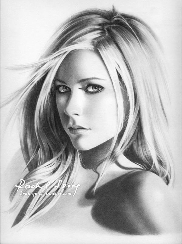 avril lavigne 15 by hong yu - Pencil Drawings by Leong Hong Yu  <3 <3