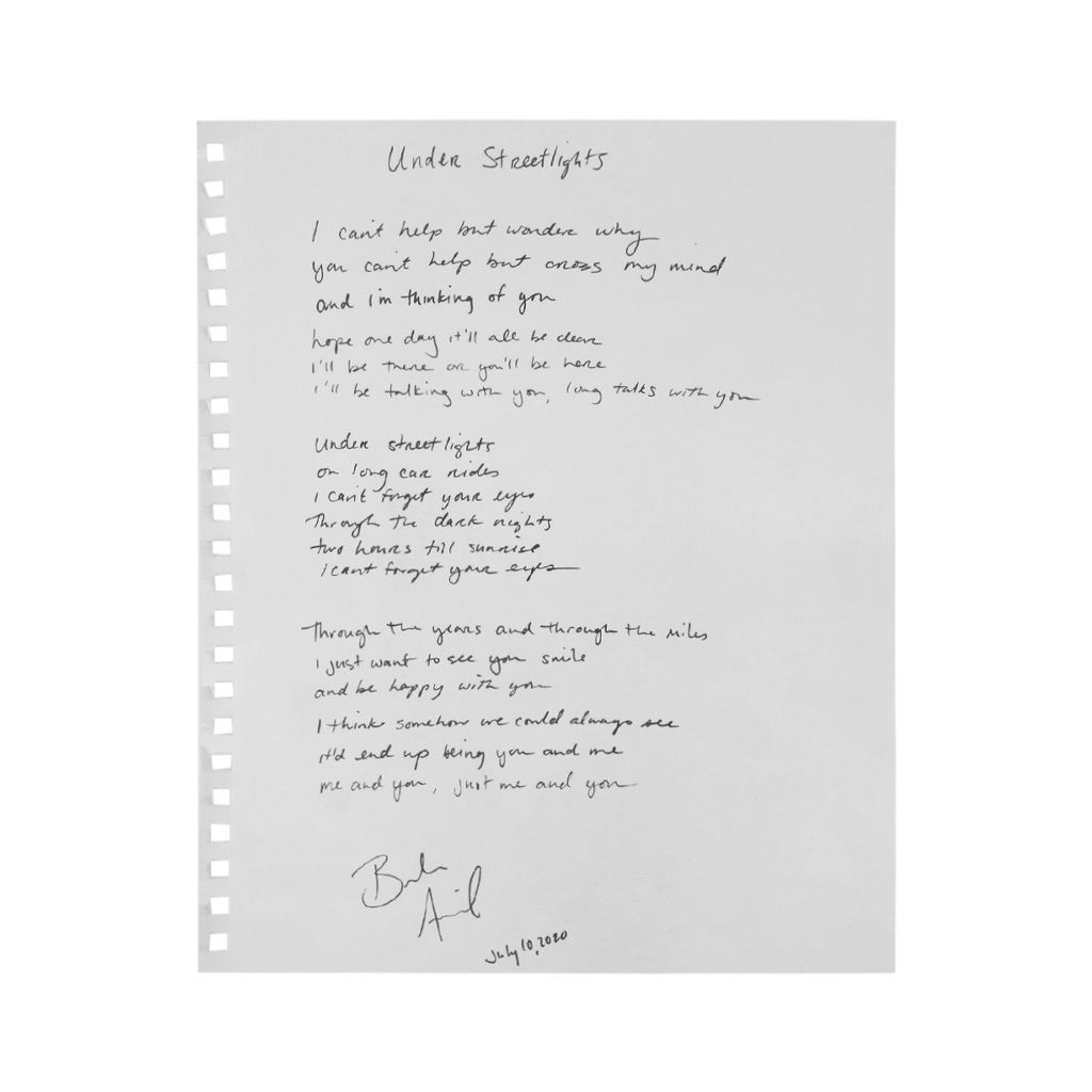 Original Handwritten Lyric Sheets