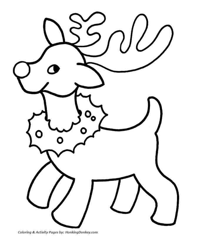 Santa39;s Reindeer Coloring Pages Reindeer with Christmas