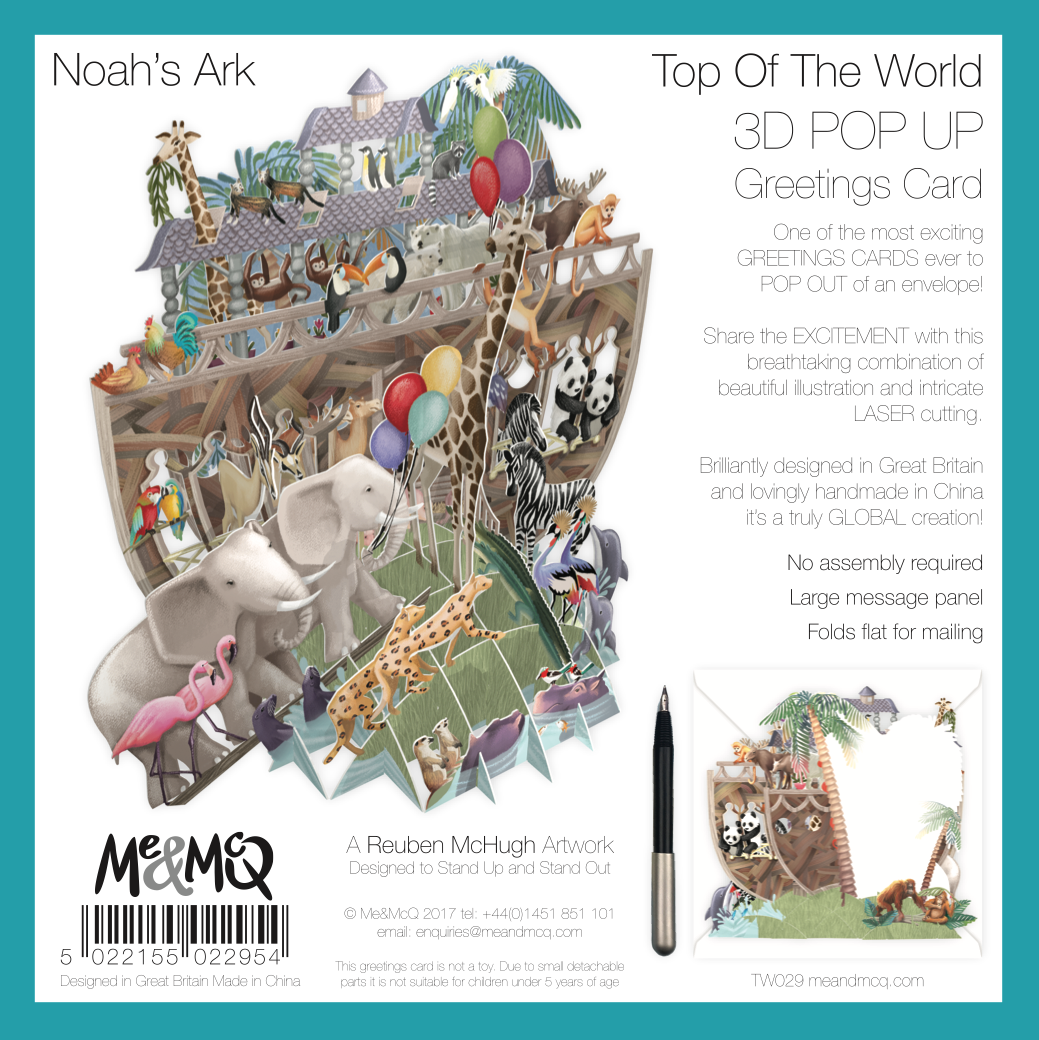 Noah's Ark Pop Up Greetings Card