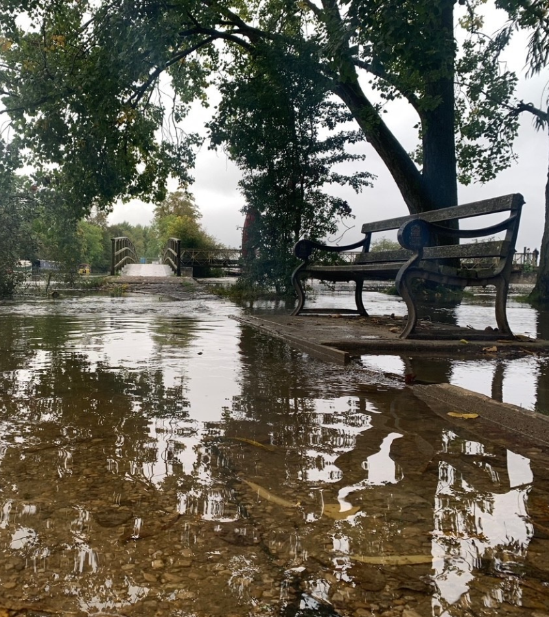 Flooded towpath