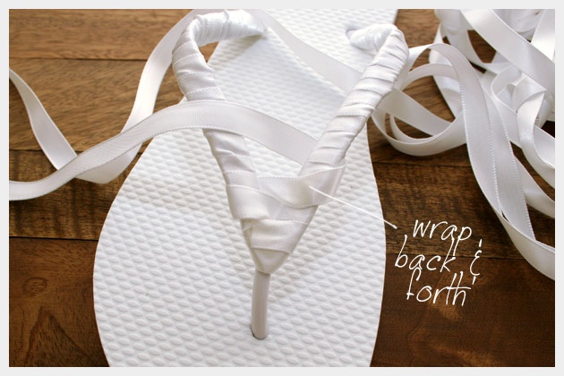 Flip Flops with Beads and Ribbon DIY