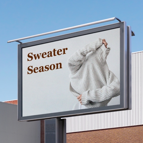 Digital billboard advertising sweaters