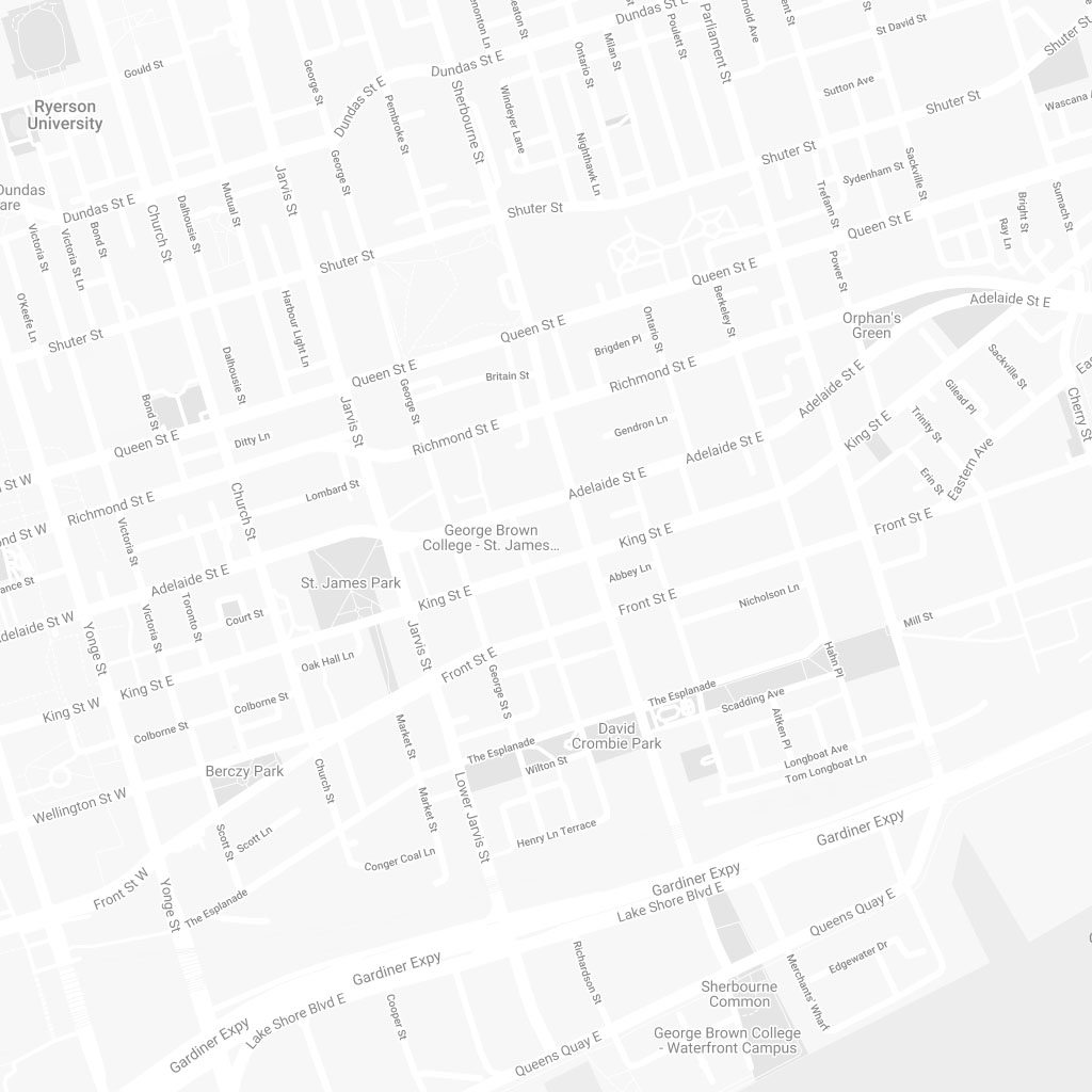 Map of Toronto, Ontario, Canada