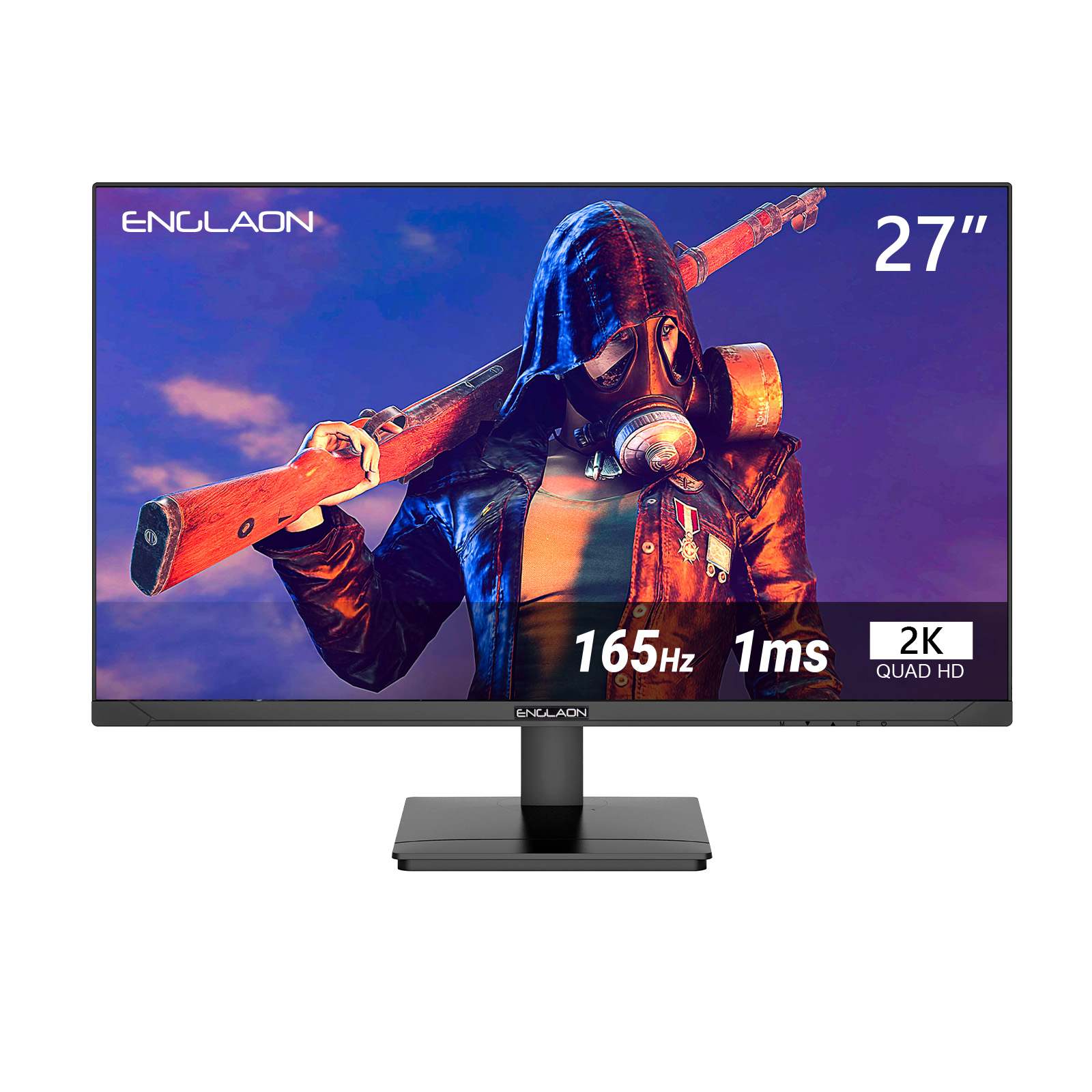 ENGLAON 27″ QHD 165Hz 1ms Frameless AMD FreeSync Height Adjustable Gaming Monitor with RGB light