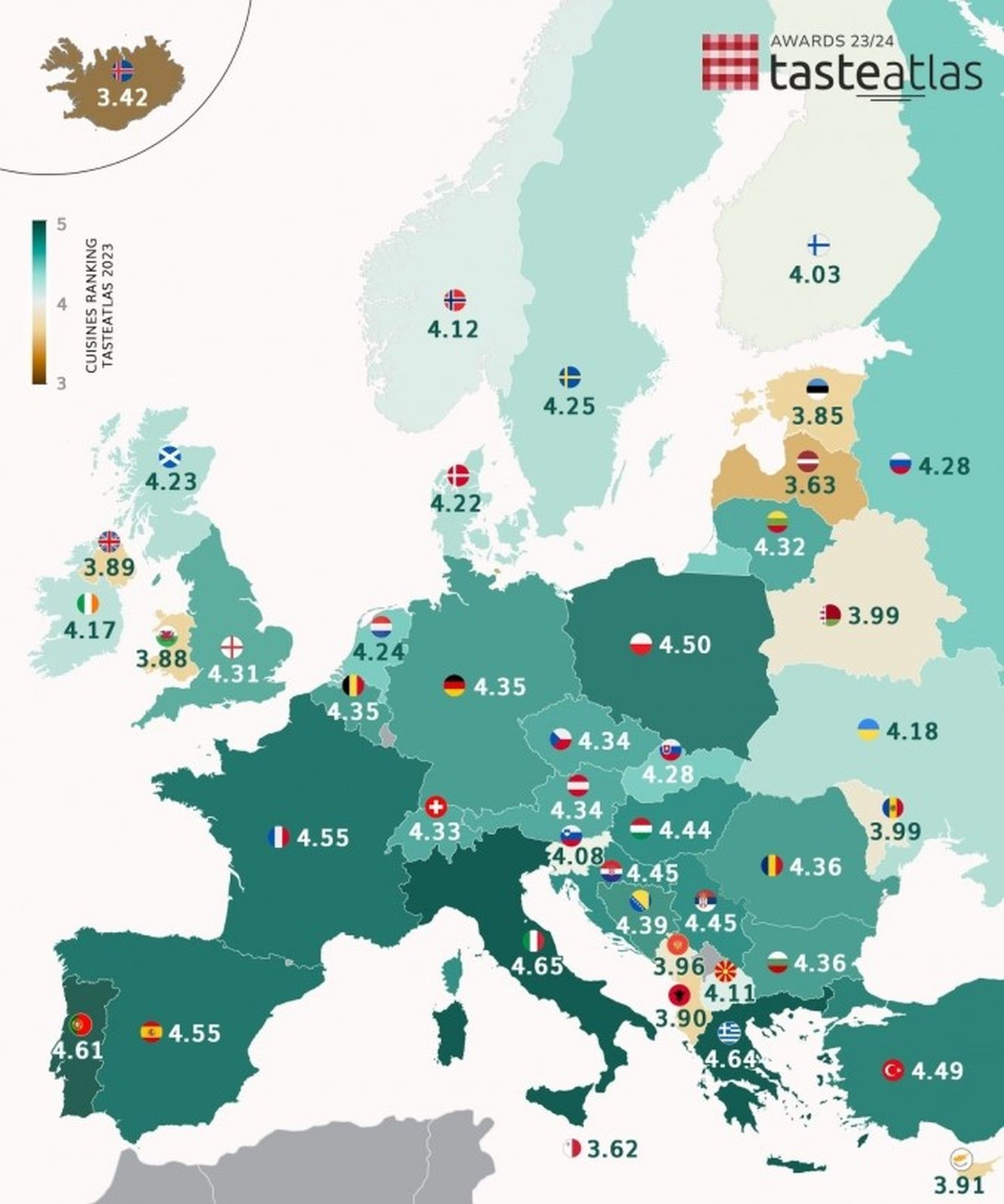 Рейтинг кухонь мира от Taste Atlas.