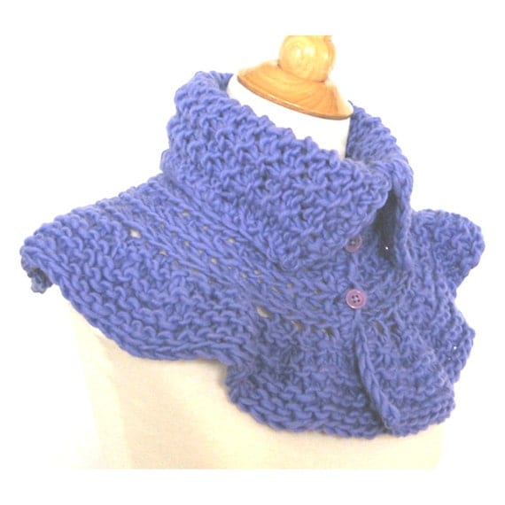 Lavender Knit Capelet - Ruffled Alpaca Wrap