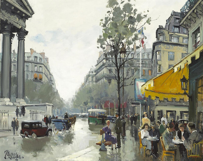 Paris Café Scene (700x553, 434Kb)