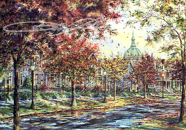 AUTUMN ON LAUREL AVENUE  Susan T Amidon (650x456, 832Kb)