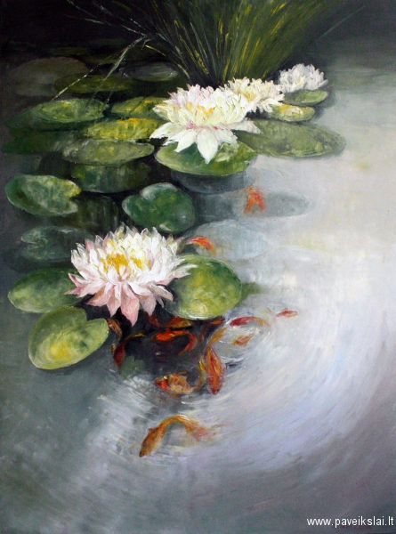 Lilies And Goldfish (445x600, 324Kb)