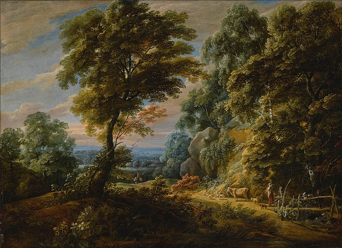 800px-Jacques_d'Arthois_-_Wooded_landscape_with_a_shepherdess_passing_a_steep_bank,_probably_on_the_edge_of_the_Sonian_Forest (700x506, 495Kb)