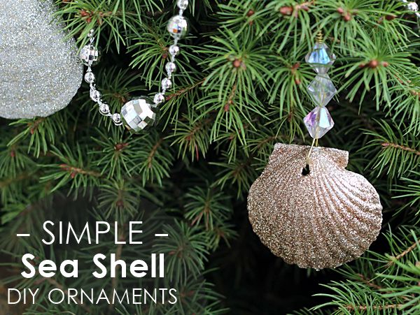 DIY Christmas ornaments - make glittery shells