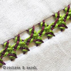 Interlaced Herringbone Stitch Sara's Hand Embroidery Tutorials