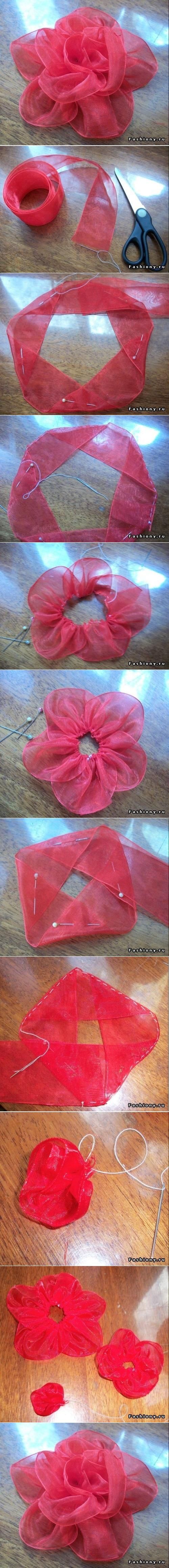 DIY Ribbon Tape Flower