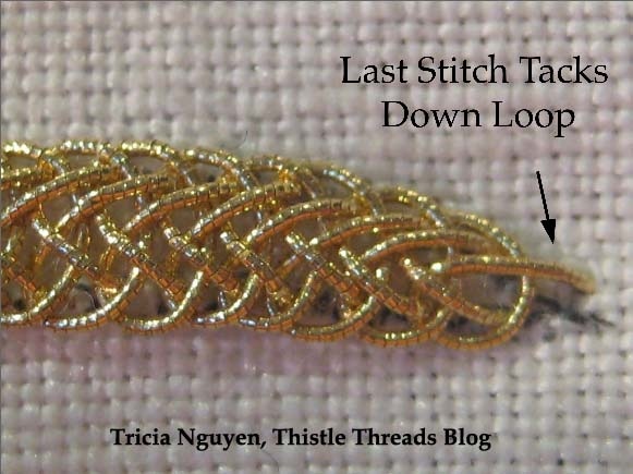 The Thistle Thread final stitch.
