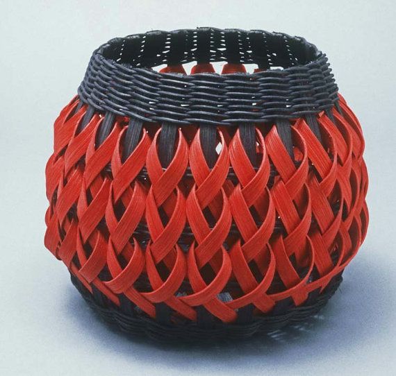 Black and red Penland Pottery Basket by JustaBunchofBaskets, $250.00