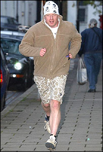 Boris Johnson on his early morning run