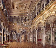 Павильонный зал Малого Эрмитажа в Санкт-Петербурге. Акварель Э. П. Гау. 1864