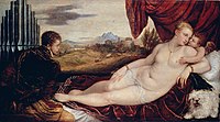 Венера и органист. Ок. 1550 г. Холст, масло. Берлинская картинная галерея