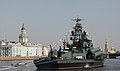 Вид с кормы на параде ВМФ в Санкт-Петербурге