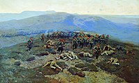 Атака Новочеркасского полка в бою на реке Шахе.