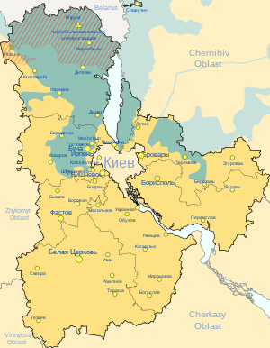 Киевская область:  не было оккупировано с 24 февраля 2022 г.  деоккупированная Украиной