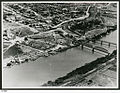 Image 16An aerial view of Murray Bridge in 1953 showing rail and road bridges, and also paddle steamers. (from Transport in South Australia)