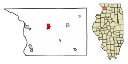 Location of Mount Carroll in Carroll County, Illinois.