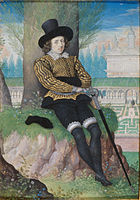 Isaac Oliver, Young Man Seated under a Tree (portrait miniature), c. 1590–1596
