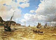 Mouth of the Seine at Honfleur, 1865, Norton Simon Foundation, Pasadena, CA; indicates the influence of Dutch maritime painting.[29]