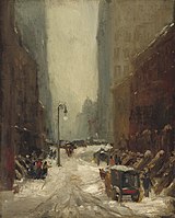 罗伯特·亨利，《纽约的雪》（Snow in New York），1902年，收藏于国家美术馆，华盛顿哥伦比亚特区