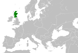 Королевство Шотландия на карте Европы