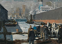 乔治·伯罗斯，《码头上的人们》（Men of the Docks），1912年，收藏于国家美术馆