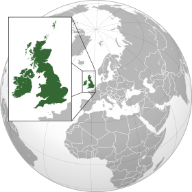 Британские острова на карте мира
