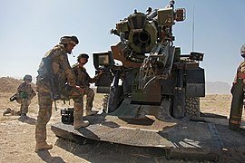 Preparing to load the breech in Afghanistan, August 2009