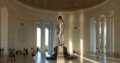 Jefferson Memorial statue by Rudulph Evans, 1947
