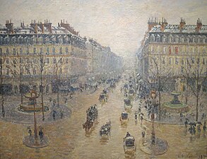 Камиль Писарро. «Оперный проезд в Париже (Эффект снега. Утро)», 1898 год
