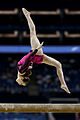 Image 17 Lauren Mitchell Photo: Steven Rasmussen; edit: Keraunoscopia Australian artistic gymnast Lauren Mitchell (b. 1991) performing a layout step-out on the balance beam during the 41st World Artistic Gymnastics Championships in London, United Kingdom, on 14 October 2009; at the Championships, Mitchell won two silver medals, one for the balance beam and another for floor exercises. Since her first medal in 2007, Mitchell has placed in the World Championships, World Cup, and Commonwealth Games, and competed in two Olympic Games. More selected pictures