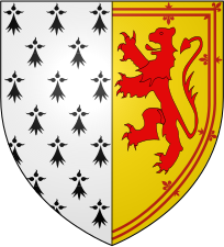 Рассечённая трезура на гербе Изабеллы Шотландской